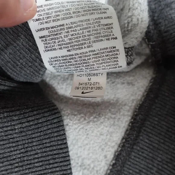 Vintage Nike Swoosh Pullover Hoodie Mens M Streetwear Embroidered Gray - Picture 6 of 11